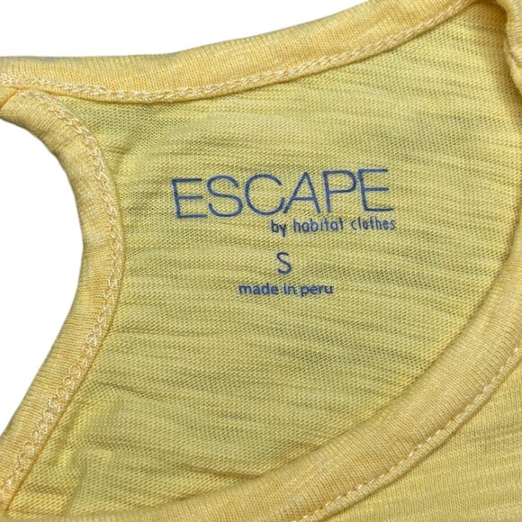 Escape Habitat Clothes Women’s Size S Cotton Yellow Oversized Tank Top Workout - Picture 7 of 9